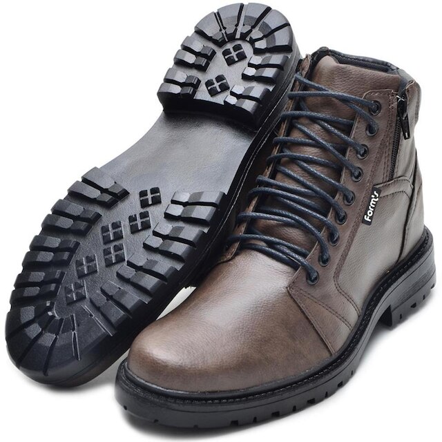 Bota Masculina Com Zíper Lateral Confortável Resistente Motoqueiro Trilha Trabalho Dia a Dia