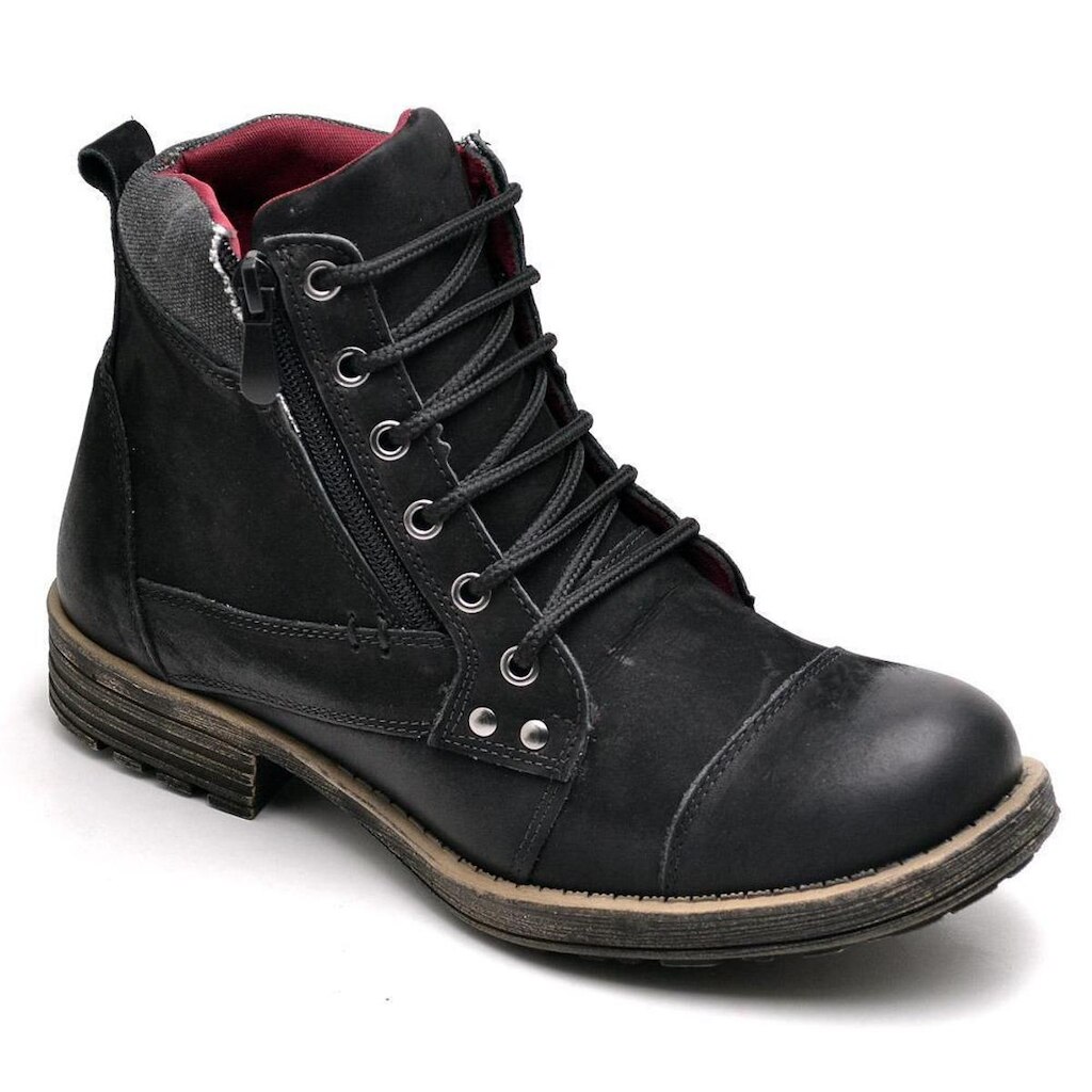 Bota Masculina Coturno Couro Legitimo