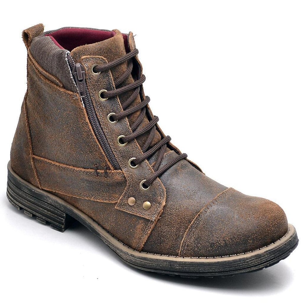 Bota Masculina Coturno Couro Legitimo