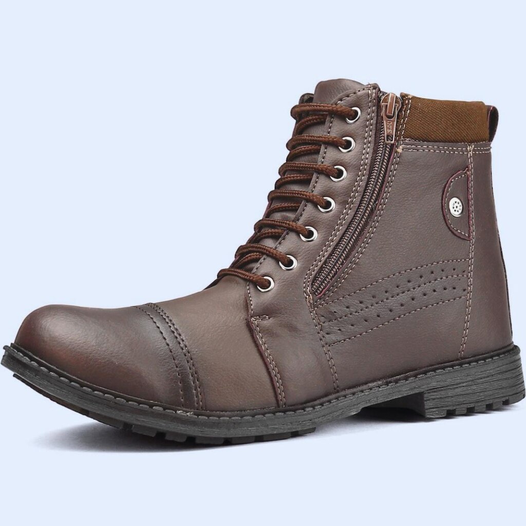 Bota Masculina Coturno Masculino Ferrarreto Ziper Solado Costurado Adventure