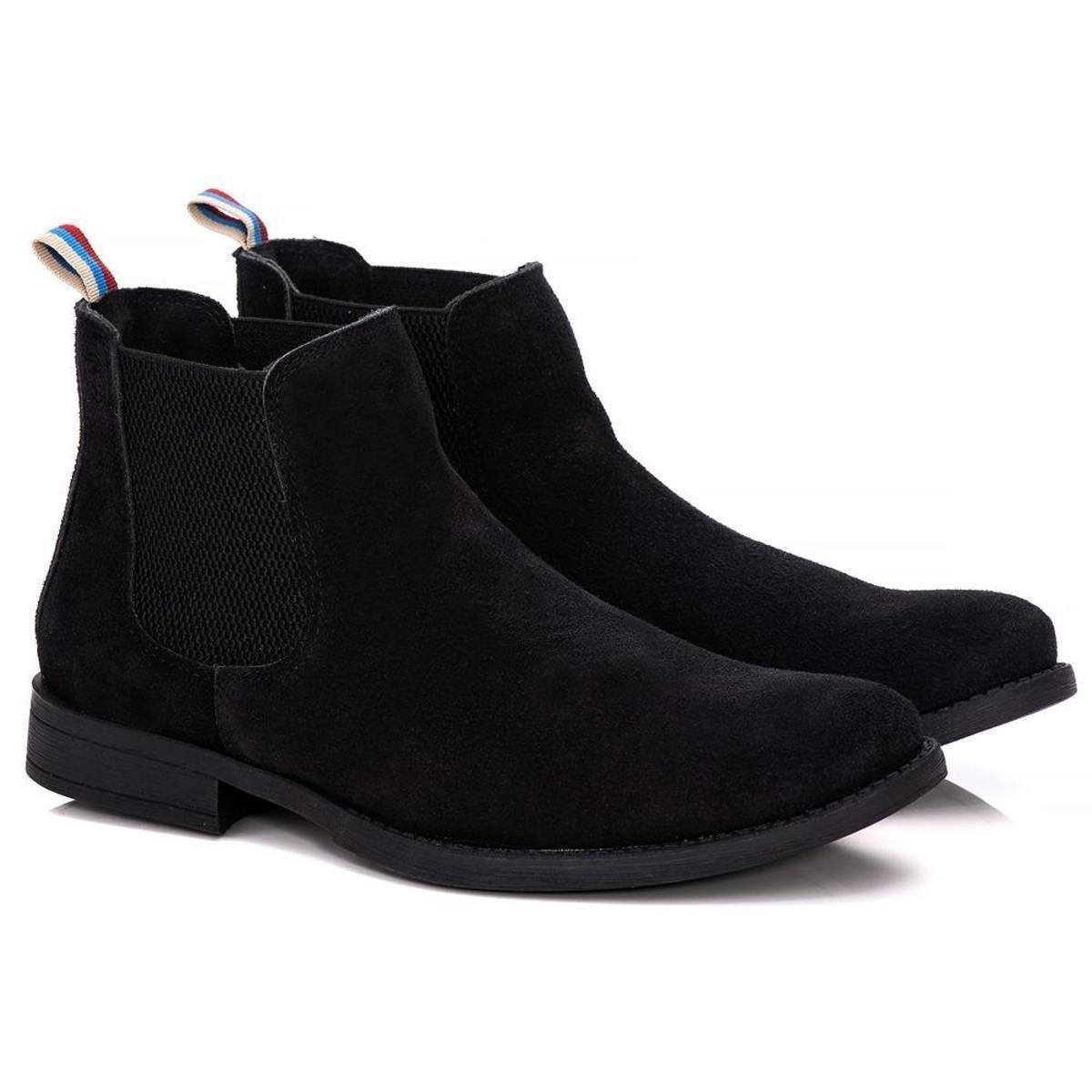 Bota Masculina Couro Camurça Botina Chelsea Country Conforto Menor preço em Bota Masculina Couro Camurça Botina Chelsea Country Conforto