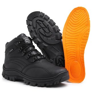 Bota Masculina Couro Trabalho Cano Baixo Adventure Militar