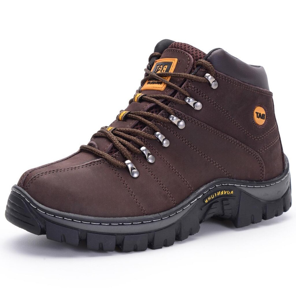 Bota Masculina de Couro Adventure Pantanal Brasil NS Track Trail Outdoor