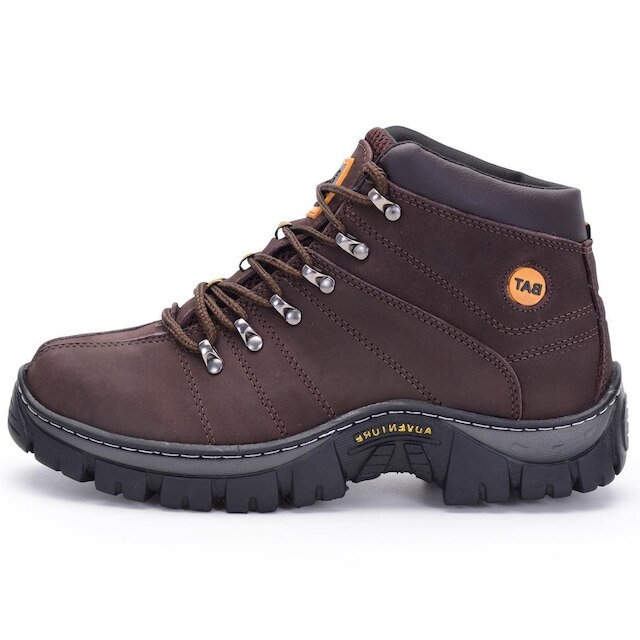 Bota Masculina de Couro Adventure Pantanal Brasil NS Track Trail Outdoor