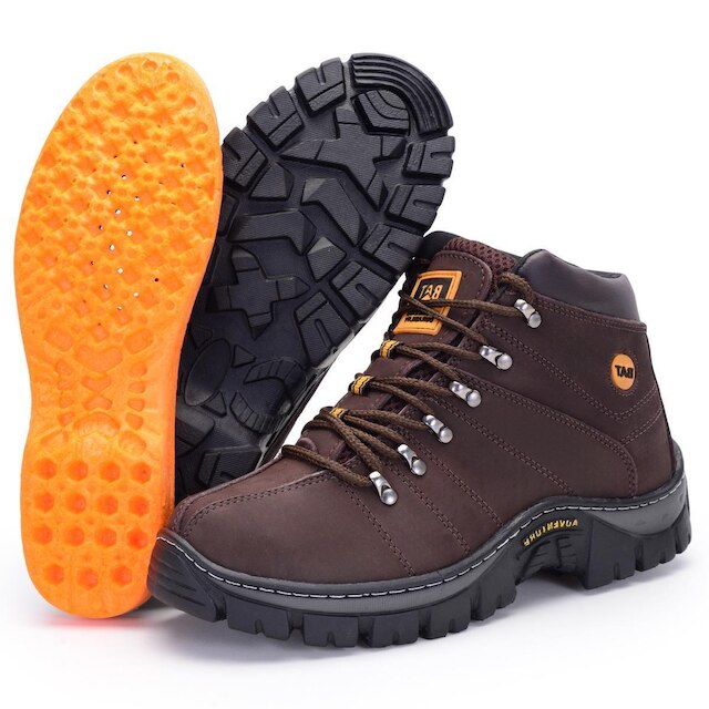 Bota Masculina de Couro Adventure Pantanal Brasil NS Track Trail Outdoor
