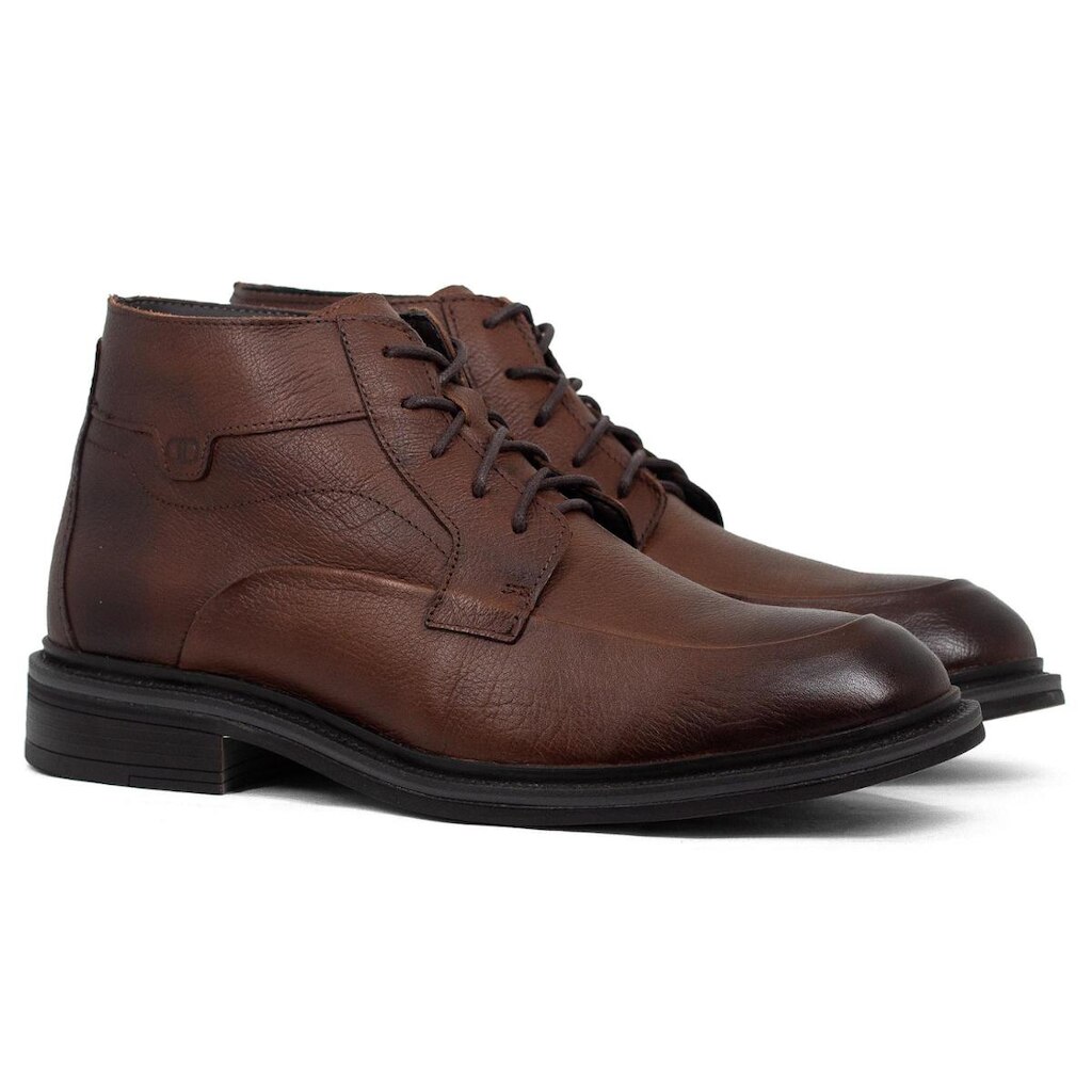 Bota Masculina Democrata Doha Casual Couro Cadarço Confortável Resistente 597103