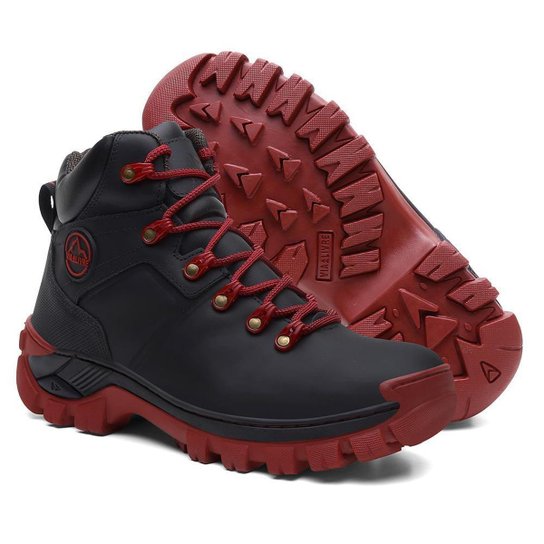 Bota Masculina em Couro Premium Adventure Confortável e Segura para Trilhas e Trabalho
