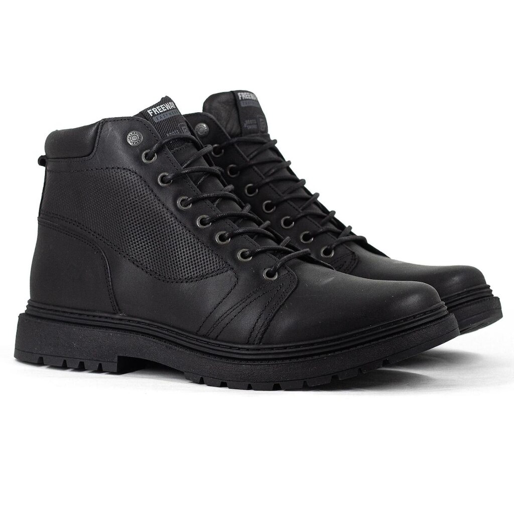 Bota Masculina Freeway Casual Jack05 Couro Legítimo Cano Médio Resistente JACK05