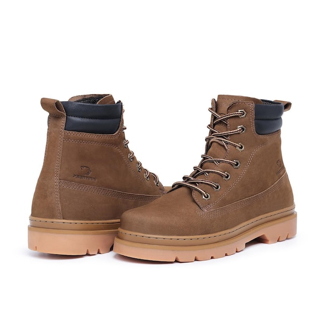 Bota Masculina Frontinni Coturno Adventure Couro Nobuck Claro