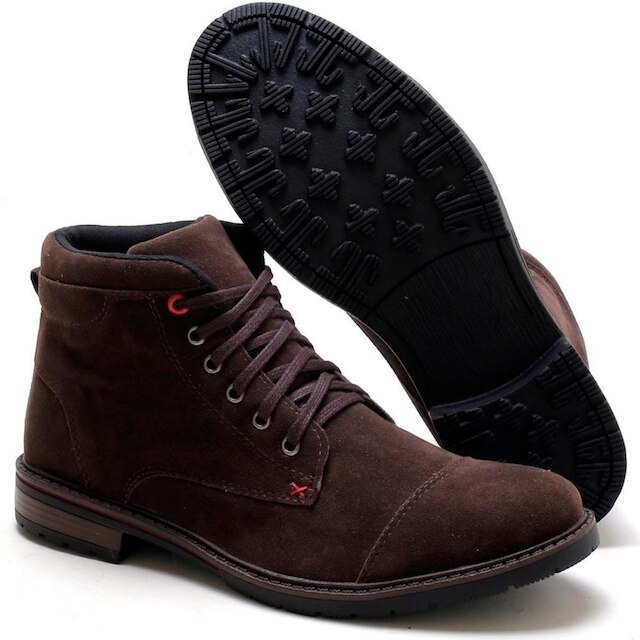 Bota Masculina Pórtice Camurça Com Carteira
