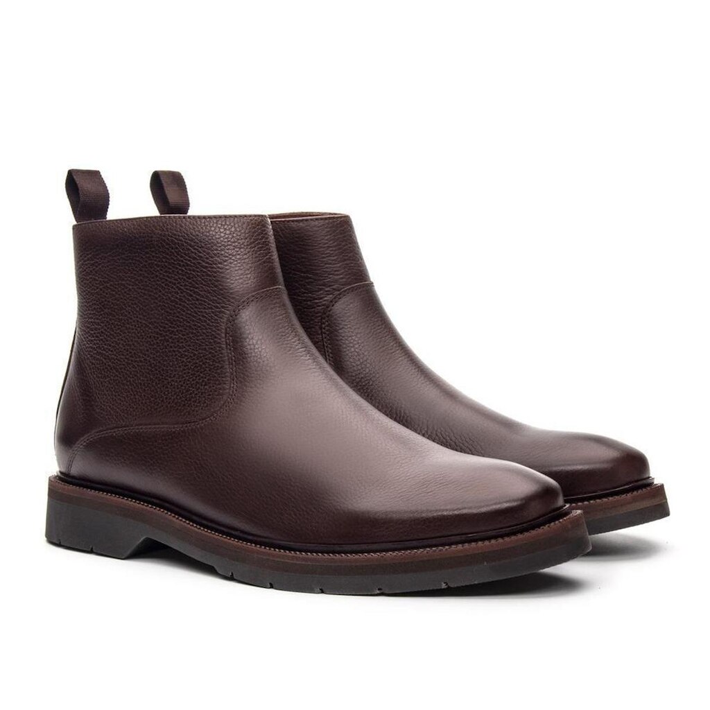 Bota Masculina Torrione com Zíper em Couro Jacometti
