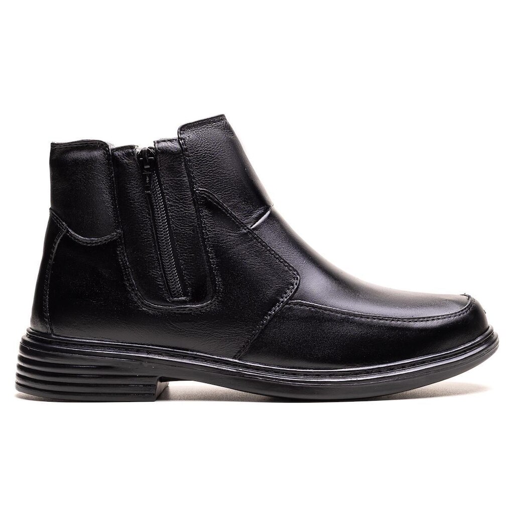Bota Masculina Ultra Comfort em Couro Preta