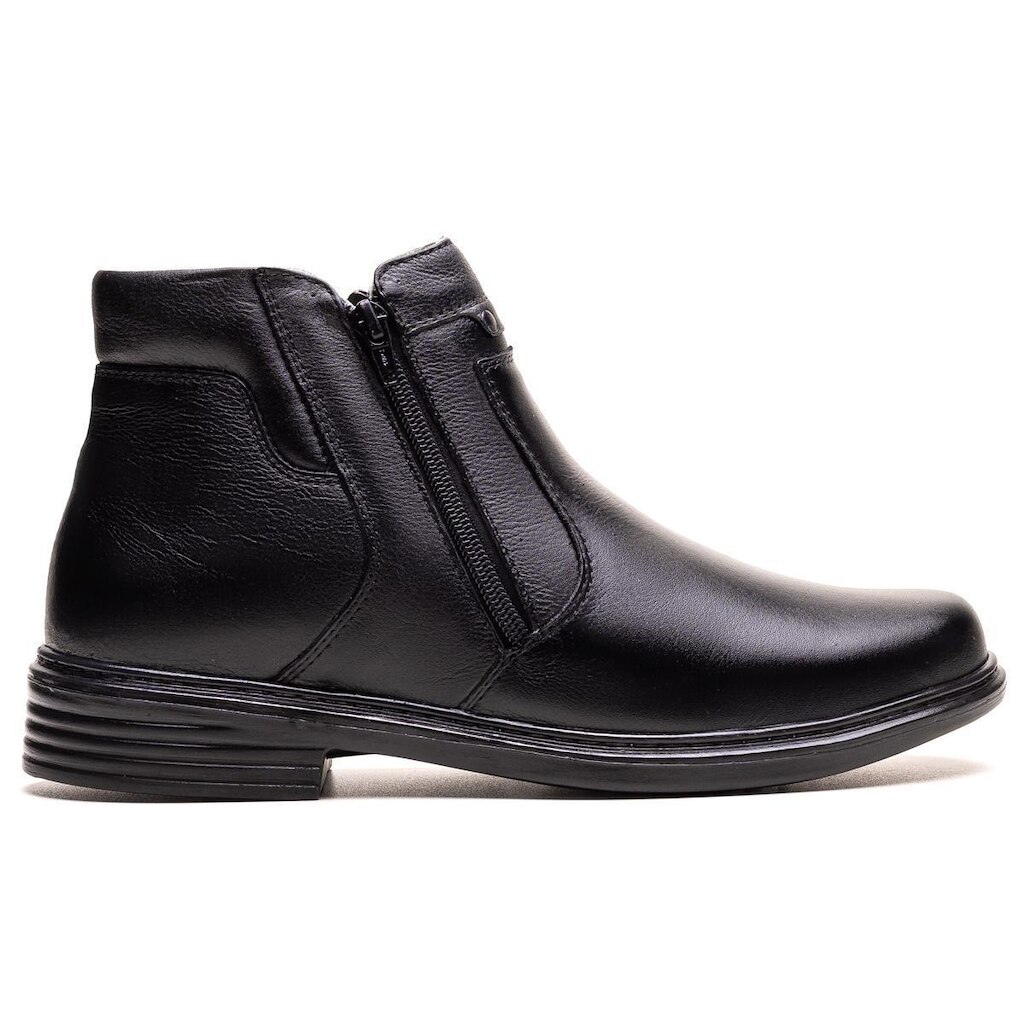 Bota Masculina Ultra Comfort em Couro Preta