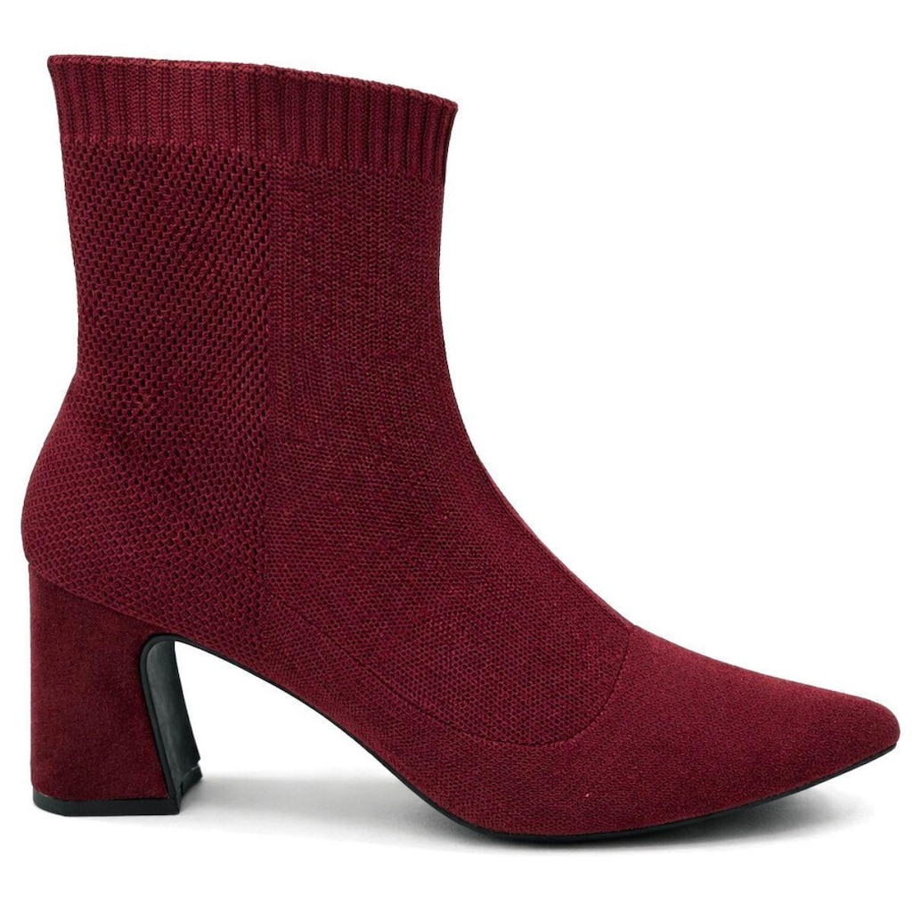 Bota Meia Leruchel Feminina Cano Curto Salto Grosso