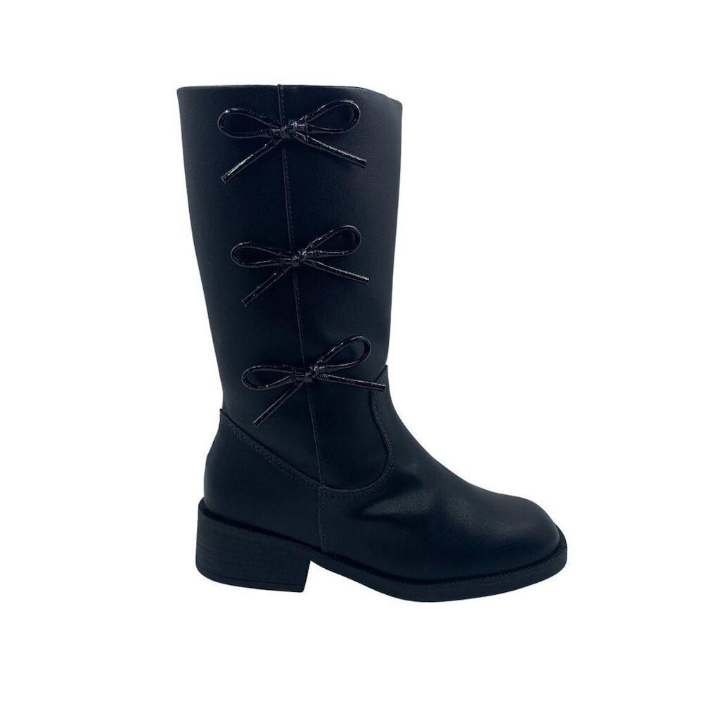 Bota Mini Sua Cia Preta 52227 Cano Longo Laço Infantil - Preto 35
