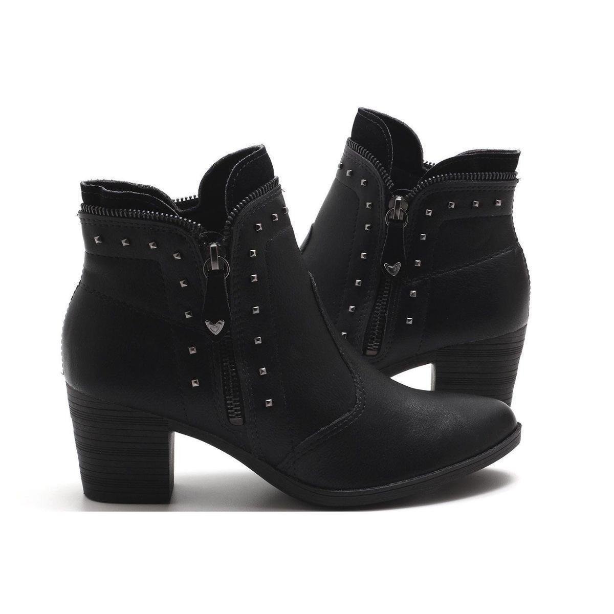 Bota Mississipi Cano Curto Zíper Salto Grosso Q1681 - Preto | Zattini