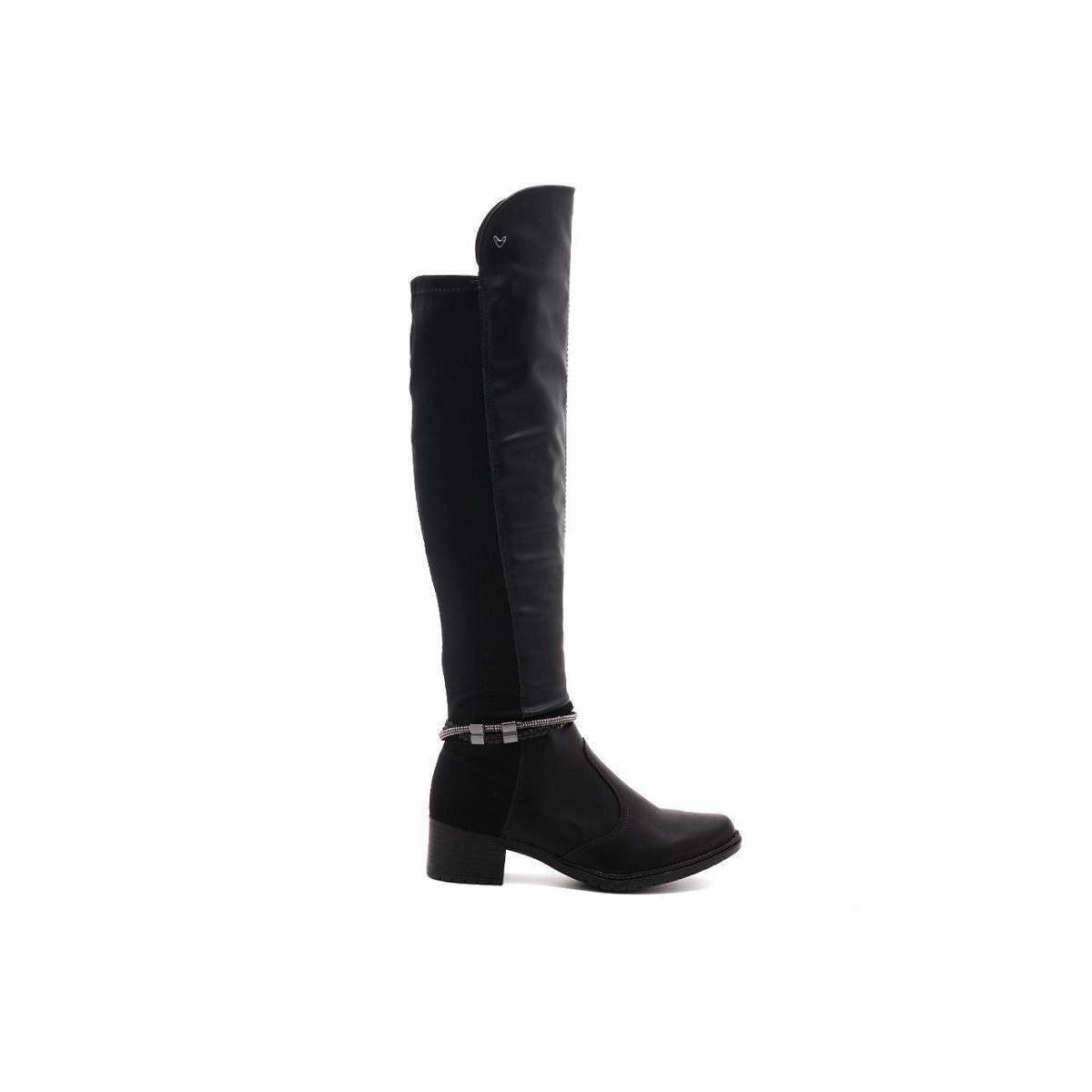 Bota Mississipi Montaria Cano Longo Enfeites Feminina Q6771 - Preto Menor preço em Bota Mississipi Montaria Cano Longo Enfeites Feminina Q6771 - Preto