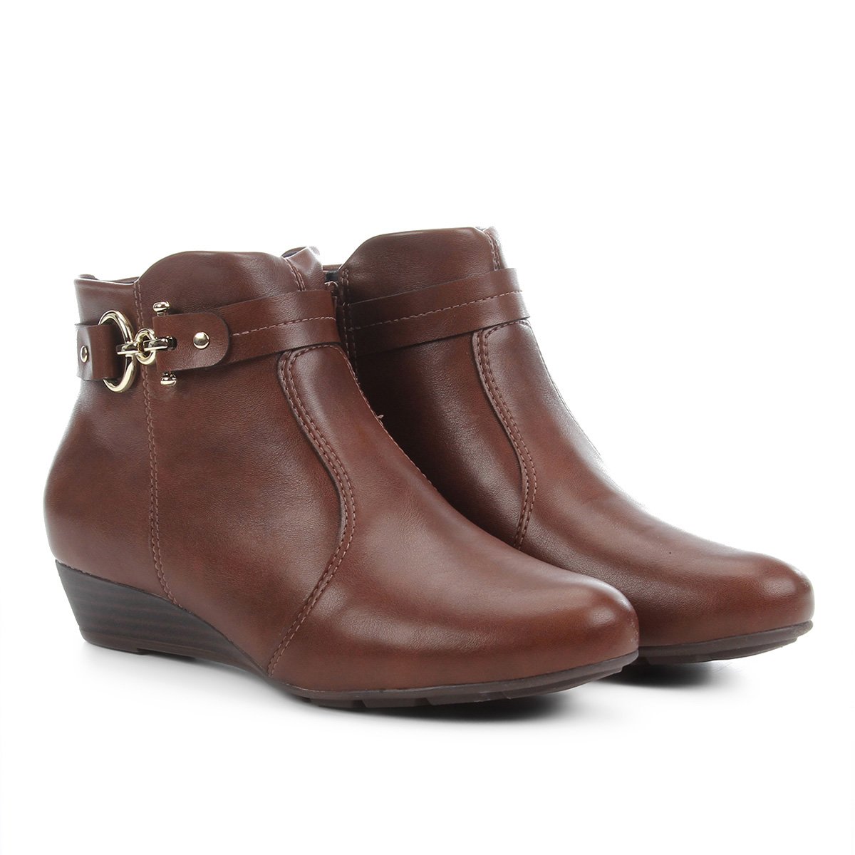 Bota Modare Anabela Detalhe Metal Feminina - Café é boa?