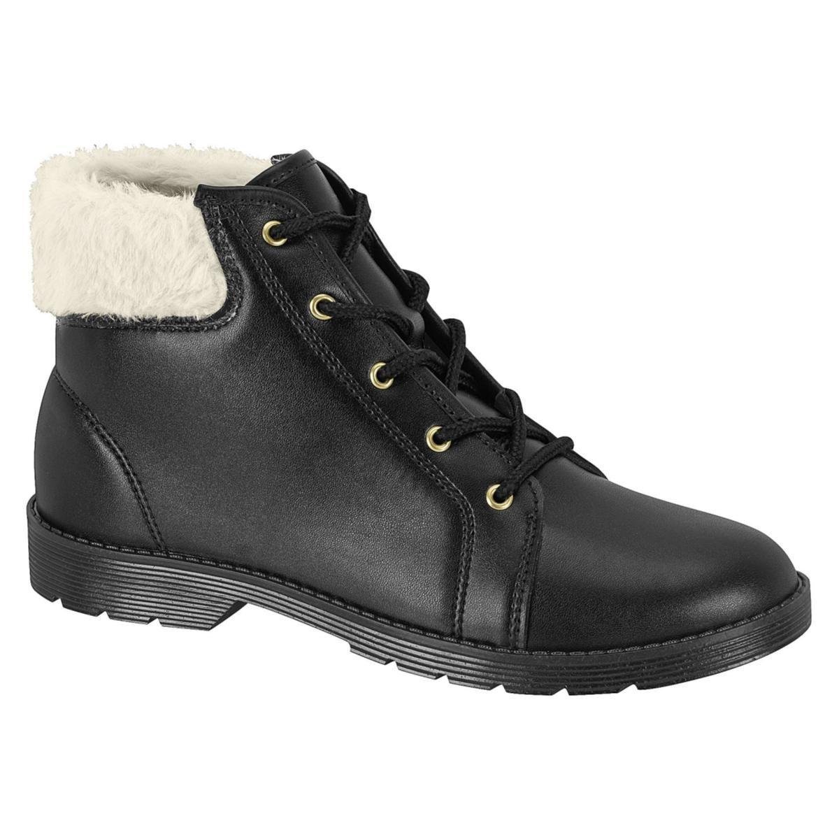Bota Moleca Coturno Detalhe em Pelinho Feminino Zattini