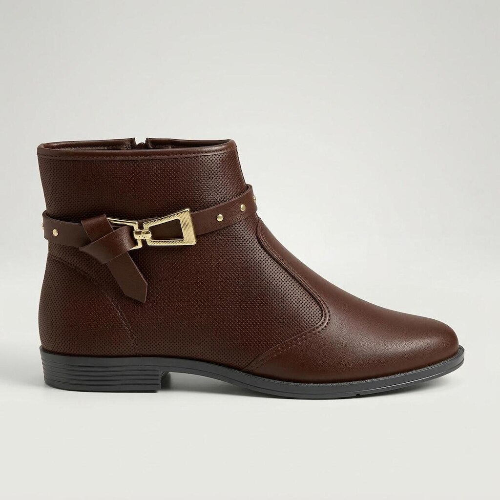 Bota Moleca Cano Curto Feminina Café