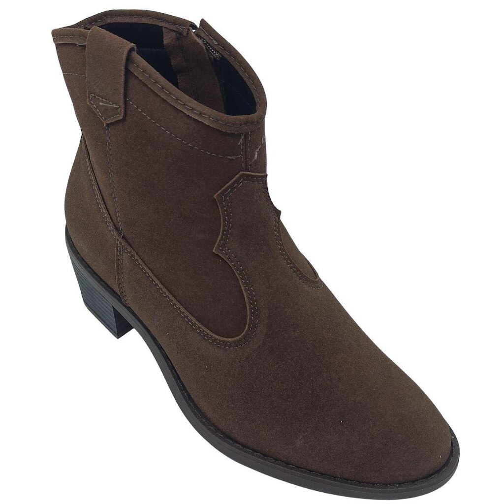 Bota Moleca Feminina Camurça com Zíper Lateral Salto 4cm