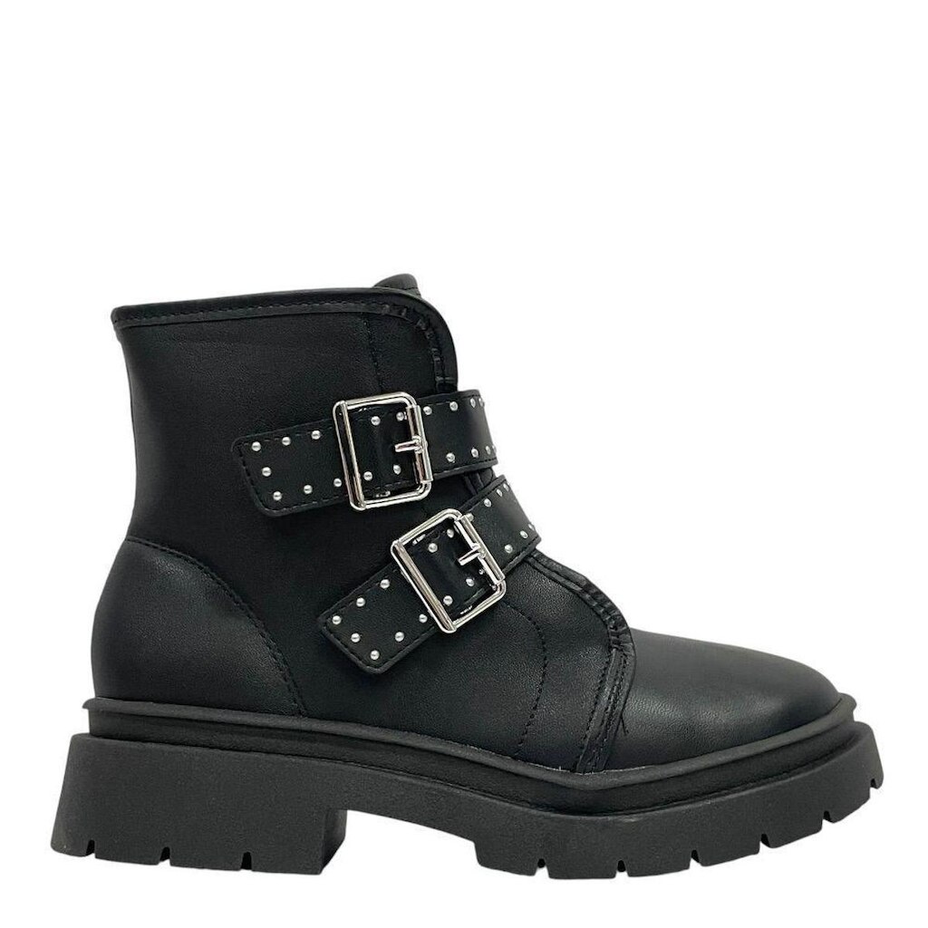 Bota Molekinha Meninas Preta Com Fivelas 2182114