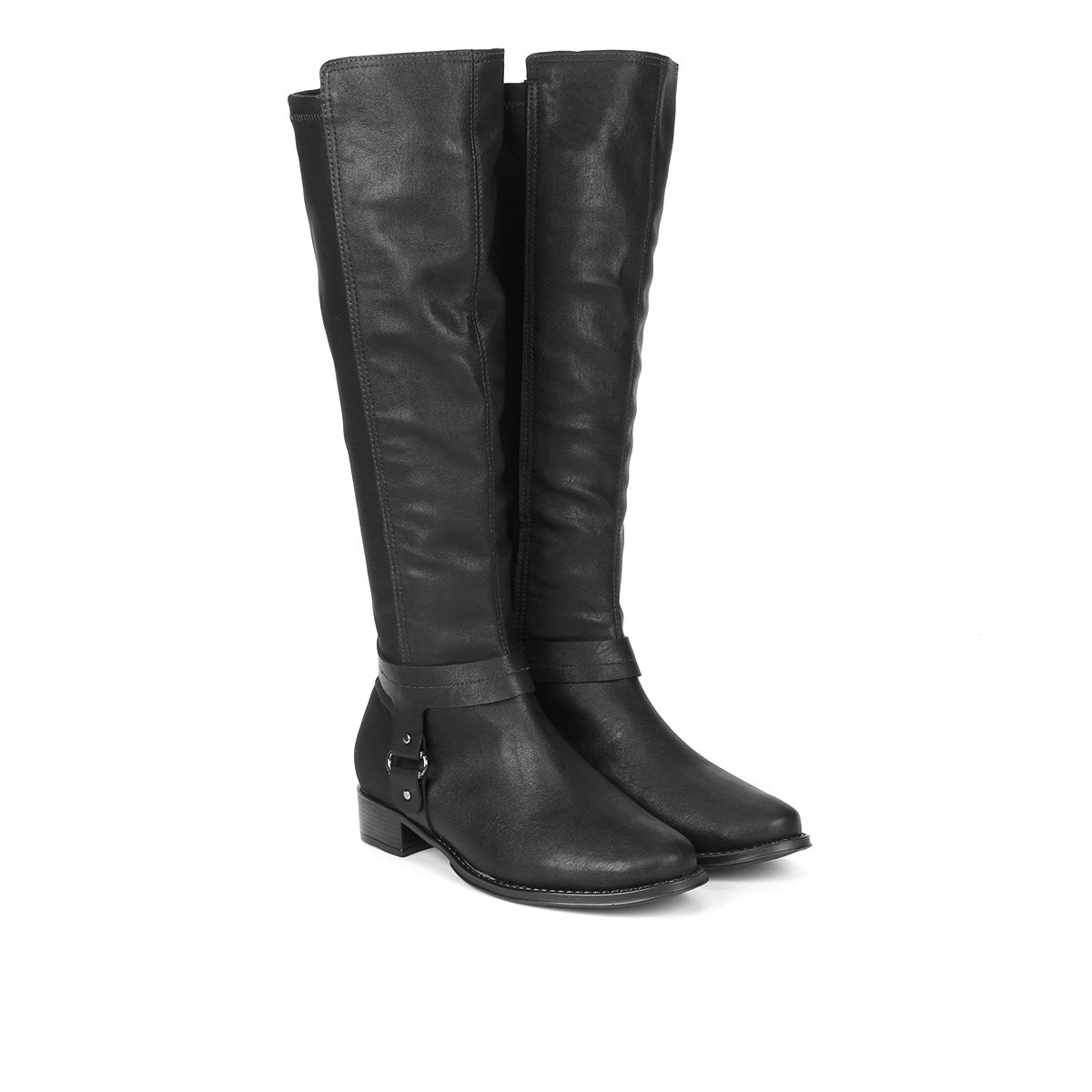 Bota Montaria Beira Rio Salto Grosso Fivela Lateral Feminina - Preto Menor preço em Bota Montaria Beira Rio Salto Grosso Fivela Lateral Feminina - Preto