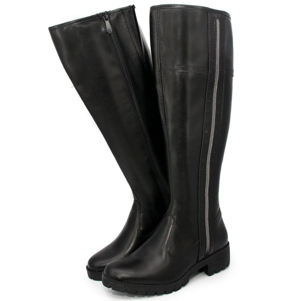 Bota Montaria BR2 Lady Cano Alto Zíper lateral Macia Feminina - Preto Menor preço em Bota Montaria BR2 Lady Cano Alto Zíper lateral Macia Feminina - Preto