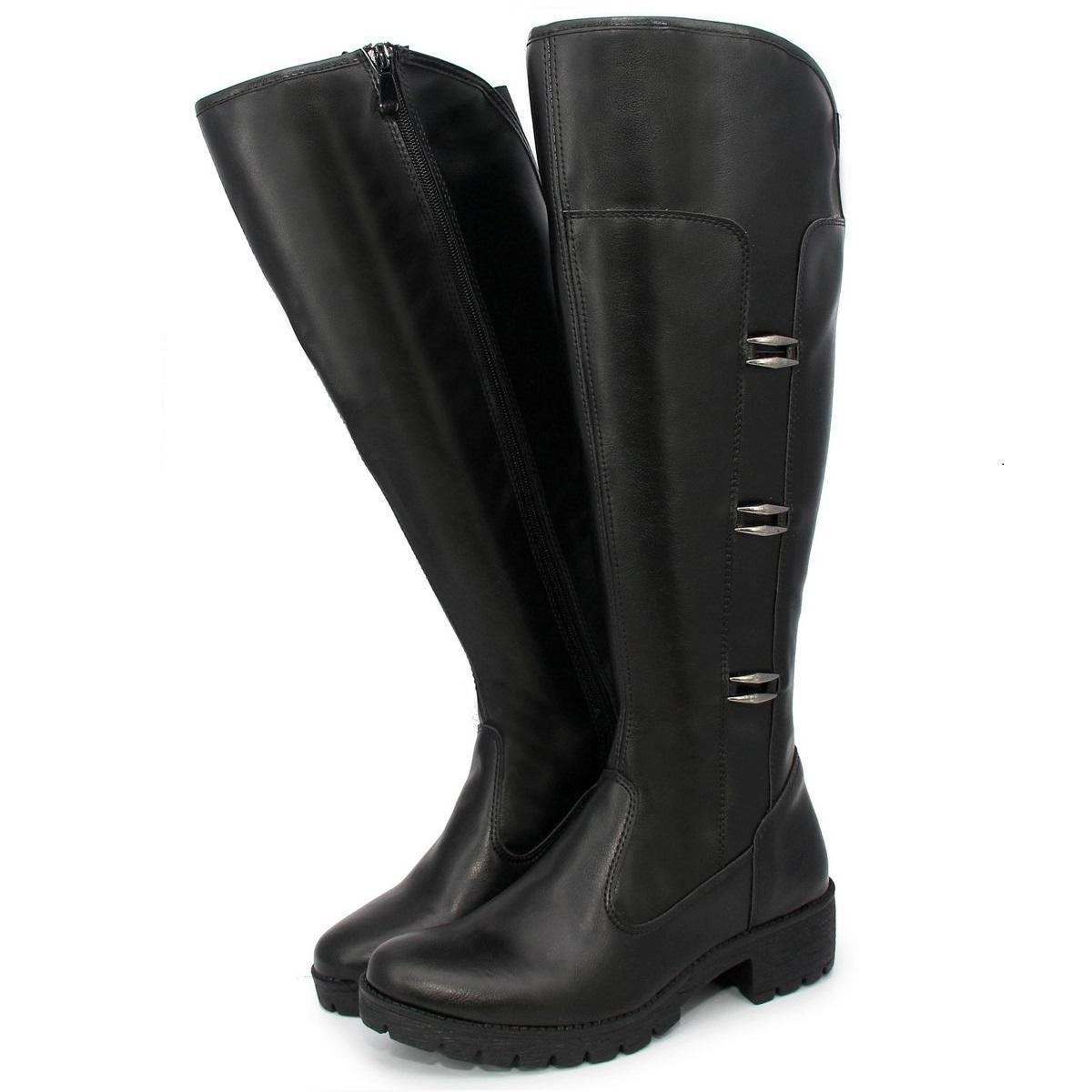 Bota Montaria BR2 Lady Detalhe Lateral Cano Alto Feminina - Preto Menor preço em Bota Montaria BR2 Lady Detalhe Lateral Cano Alto Feminina - Preto