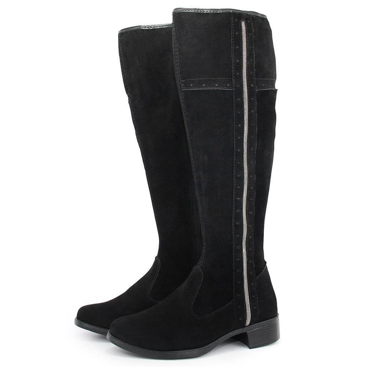Bota Montaria BR2 LADY Feminina Zíper Lateral Salto de 4 cm - Preto Menor preço em Bota Montaria BR2 LADY Feminina Zíper Lateral Salto de 4 cm - Preto