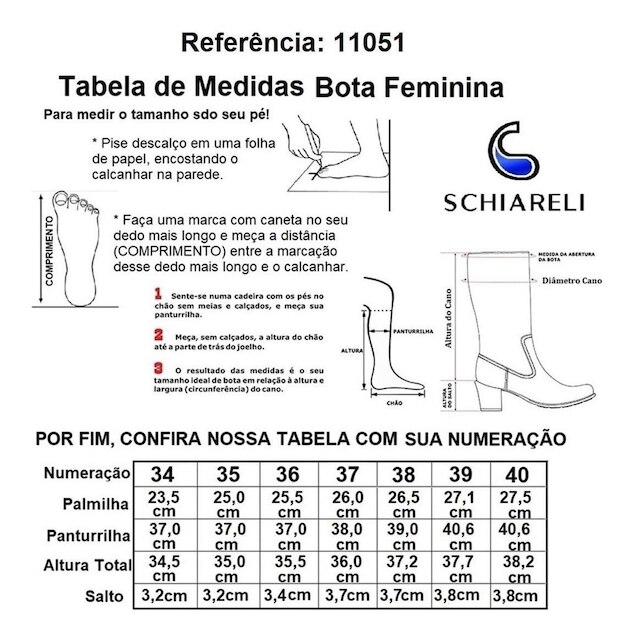 Bota Montaria Feminina Cano Alto Capuccino Schiareli