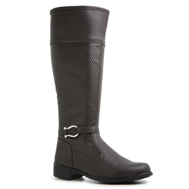 Bota Montaria Feminina Cano Longo Salto Baixo Com Ziper Lateral Bico Redondo Confortável e Macia