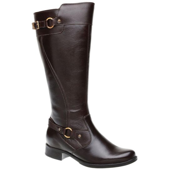 Bota Montaria Feminina Malbork Cano Alto Couro Legítimo 6302-51 - Café