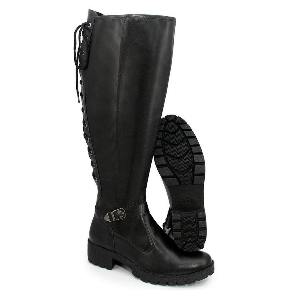 Bota Montaria Feminino Preto Com Ajuste Conforto Macia Br2