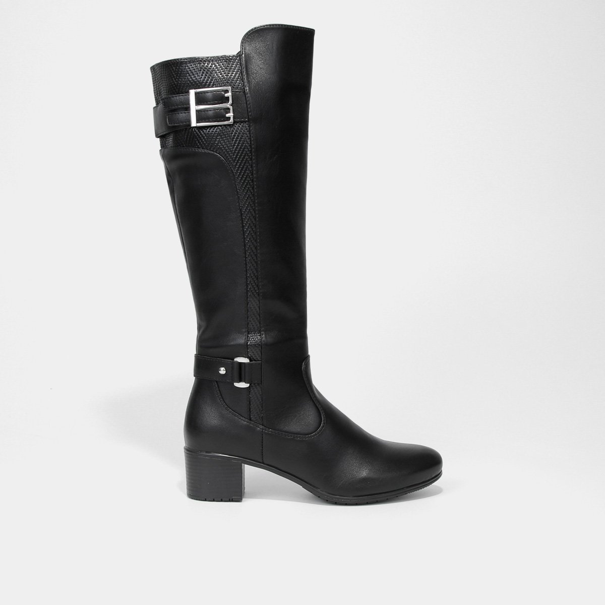 Bota Montaria Mooncity Salto Bloco Feminina - Preto Menor preço em Bota Montaria Mooncity Salto Bloco Feminina - Preto