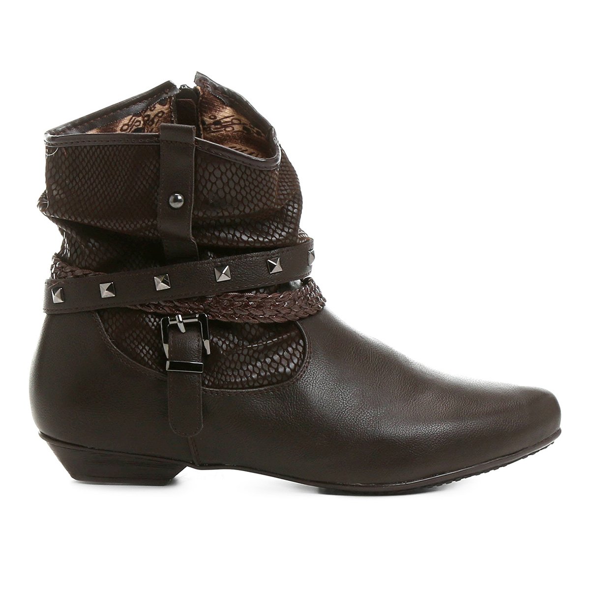 bota mooncity cano curto tiras