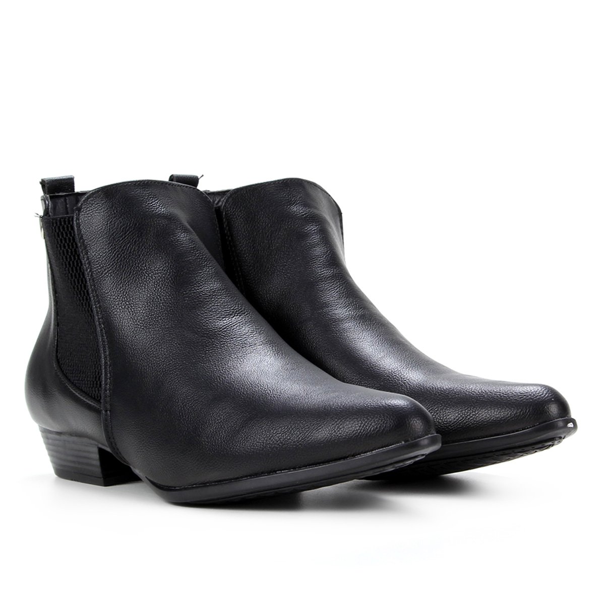 Bota Mooncity Chelsea Bico Fino Feminina - Preto Menor preço em Bota Mooncity Chelsea Bico Fino Feminina - Preto