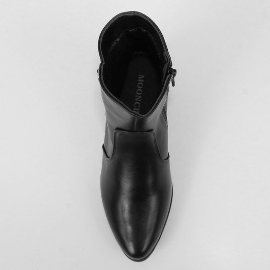 Bota Mooncity Metal Lateral Cano Baixo Feminina - Preto
