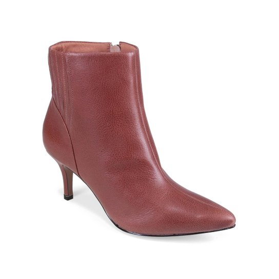 Bota Morena Rosa Cano Curto Salto Médio Recortes Laterias Zattini