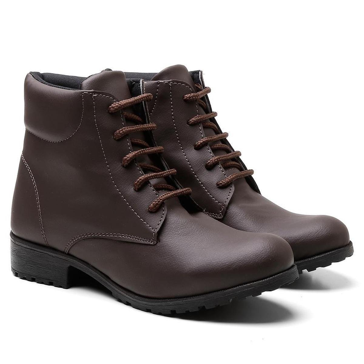 bota coturno cano baixo feminina