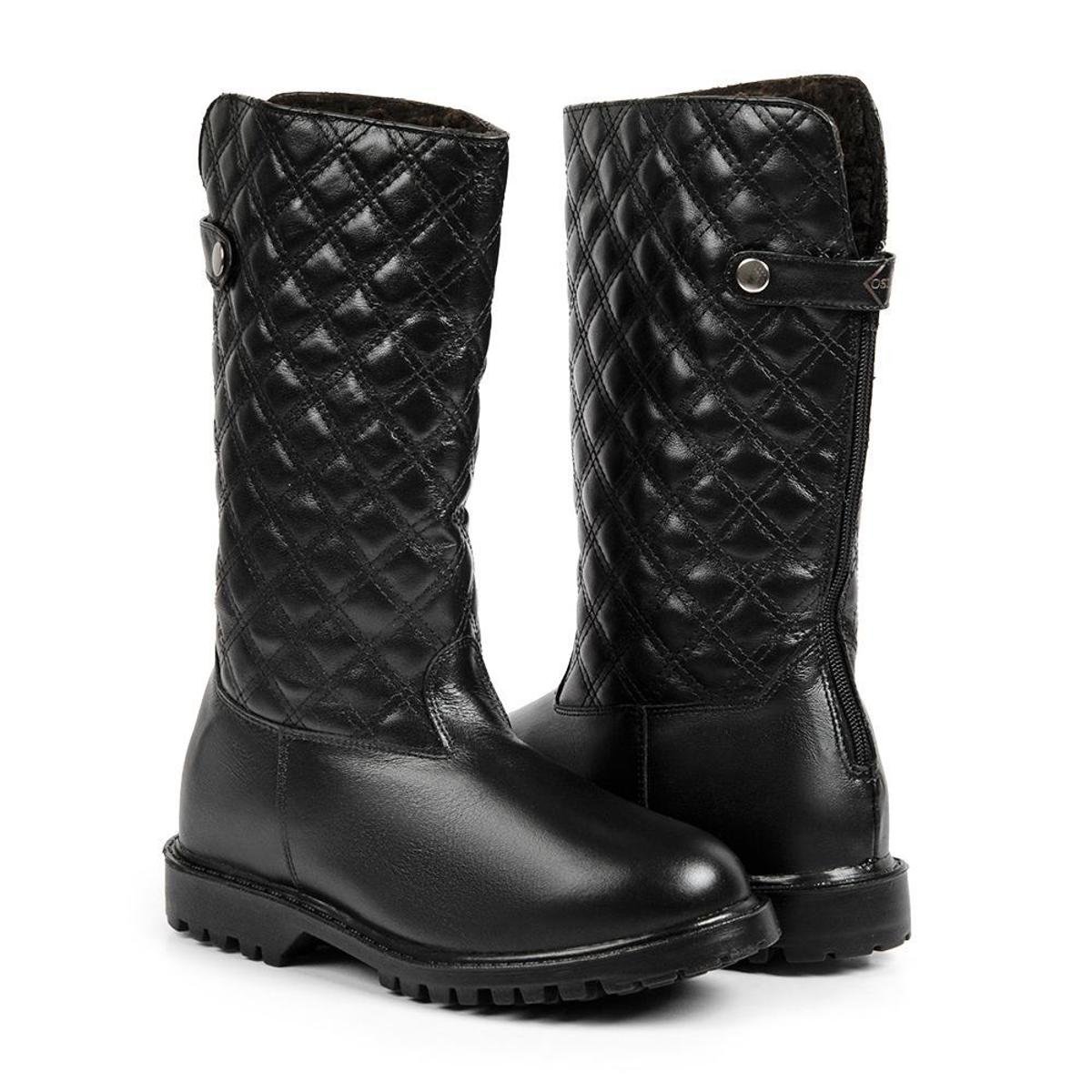 Bota Oslo Copenhague para Neve em Couro Forrada com Lã e Impermeável Feminina Menor preço em Bota Oslo Copenhague para Neve em Couro Forrada com Lã e Impermeável Feminina