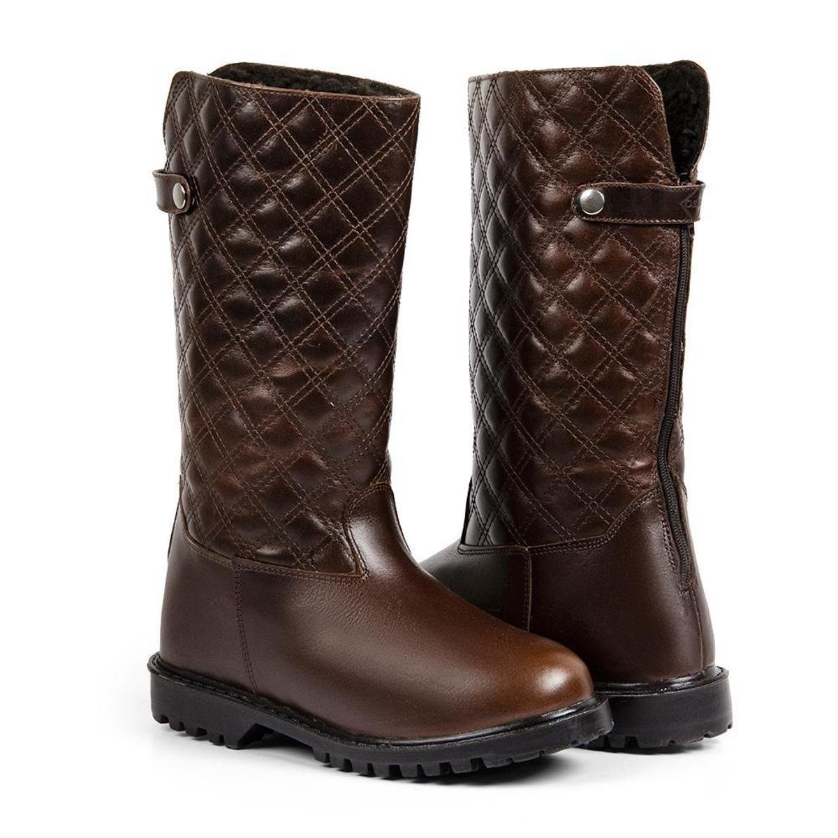 Bota Oslo Copenhague para Neve em Couro Forrada com Lã e Impermeável Feminina Menor preço em Bota Oslo Copenhague para Neve em Couro Forrada com Lã e Impermeável Feminina