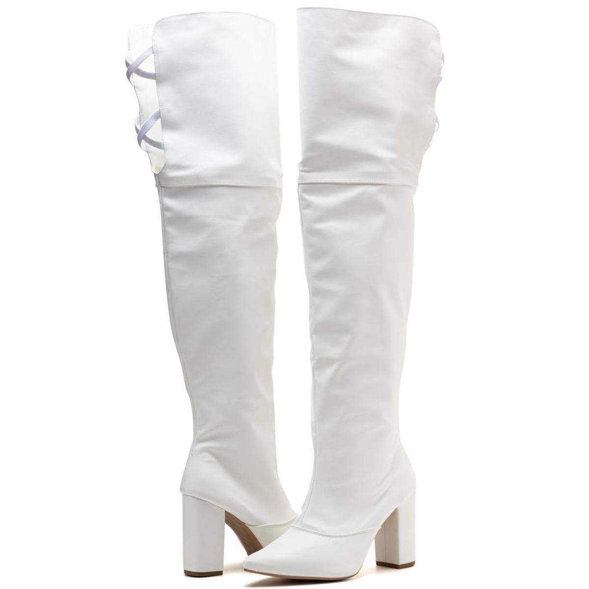 Bota Over Acima do Joelho Salto Alto e Grosso Zattini