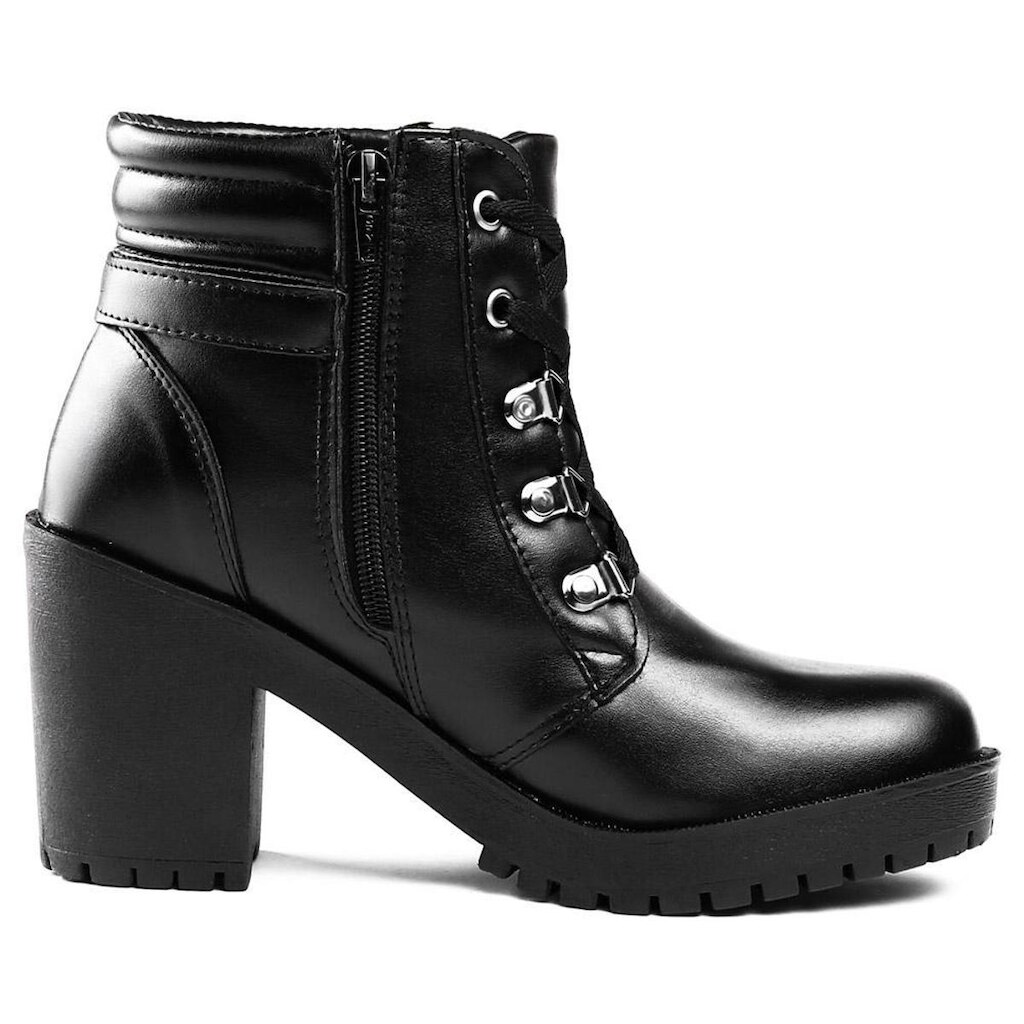 Bota Over com Salto Grosso Feminina Coturno Feminino Casual
