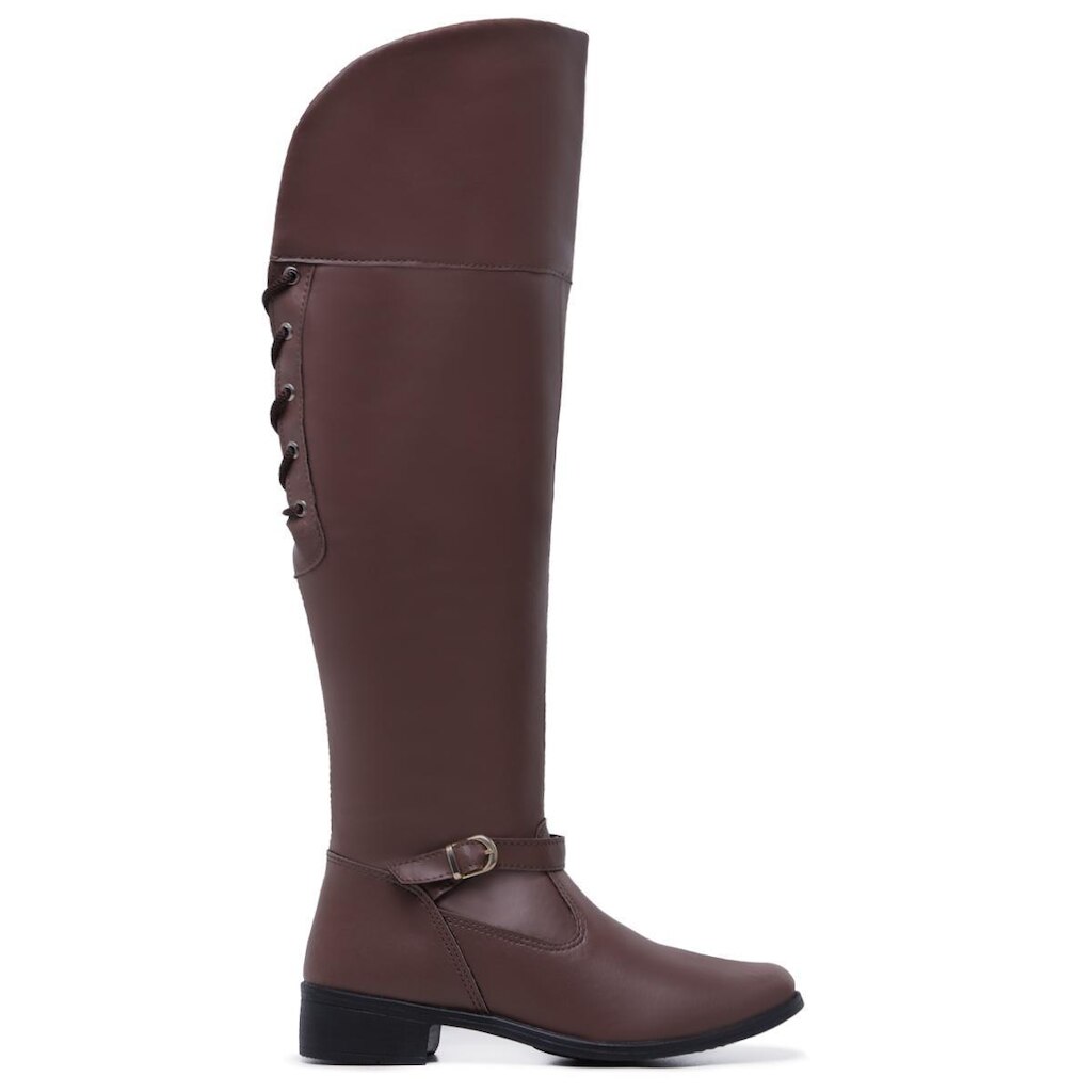 Bota Over The Knee 11503 Salto Baixo Conforto Feminina