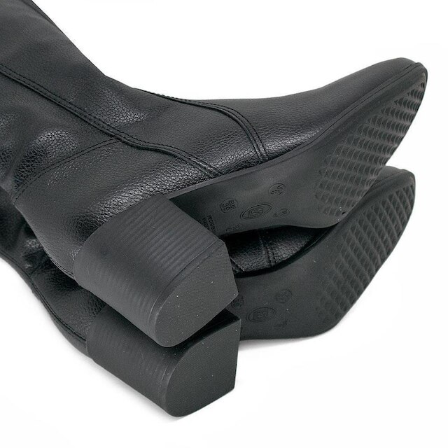 Bota Over The Knee Couro Feminina Bottero 347805 Preta