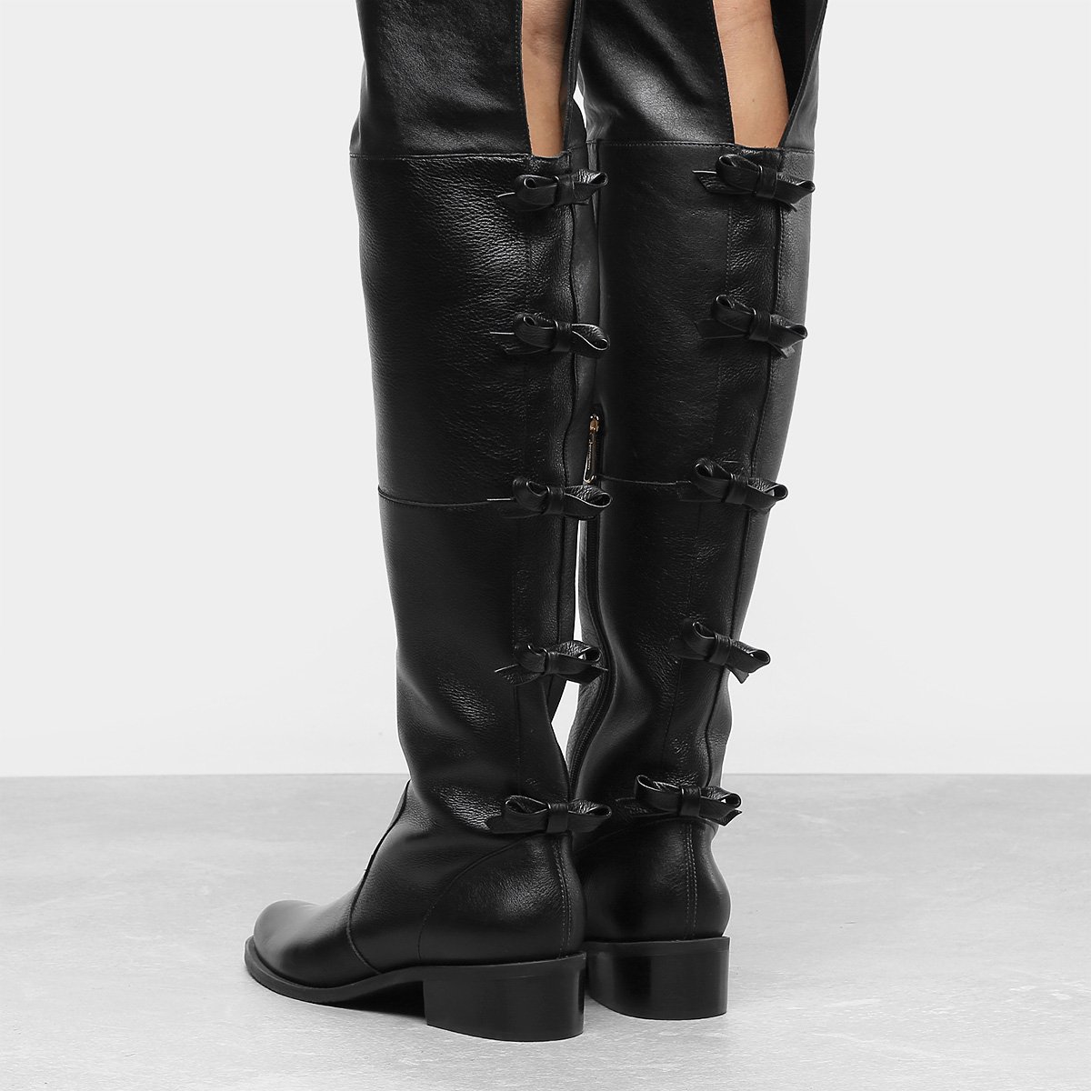 Bota Luz Da Lua Lacinho Bota Over The Knee Couro Luz da Lua Laços Feminina | Zattini