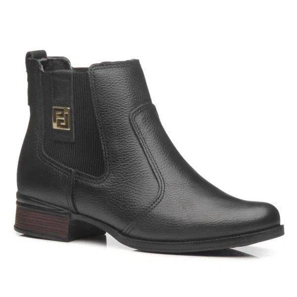 Bota Pegada Cano Curto Em Couro Feminina 282003