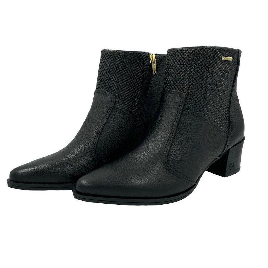 Bota Pegada Salto Médio Couro