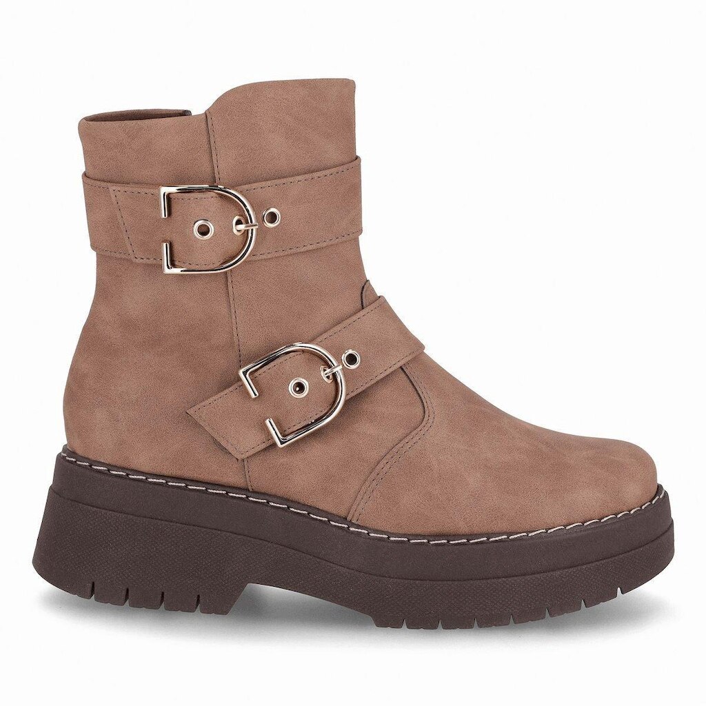 Bota Piccadilly Salto Médio Feminina - Bege